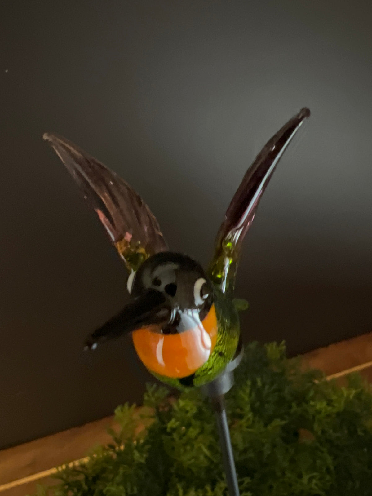  Glass hummingbird Stake
