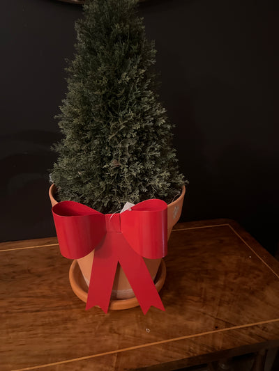  Metal Red Bow Pot Sitter