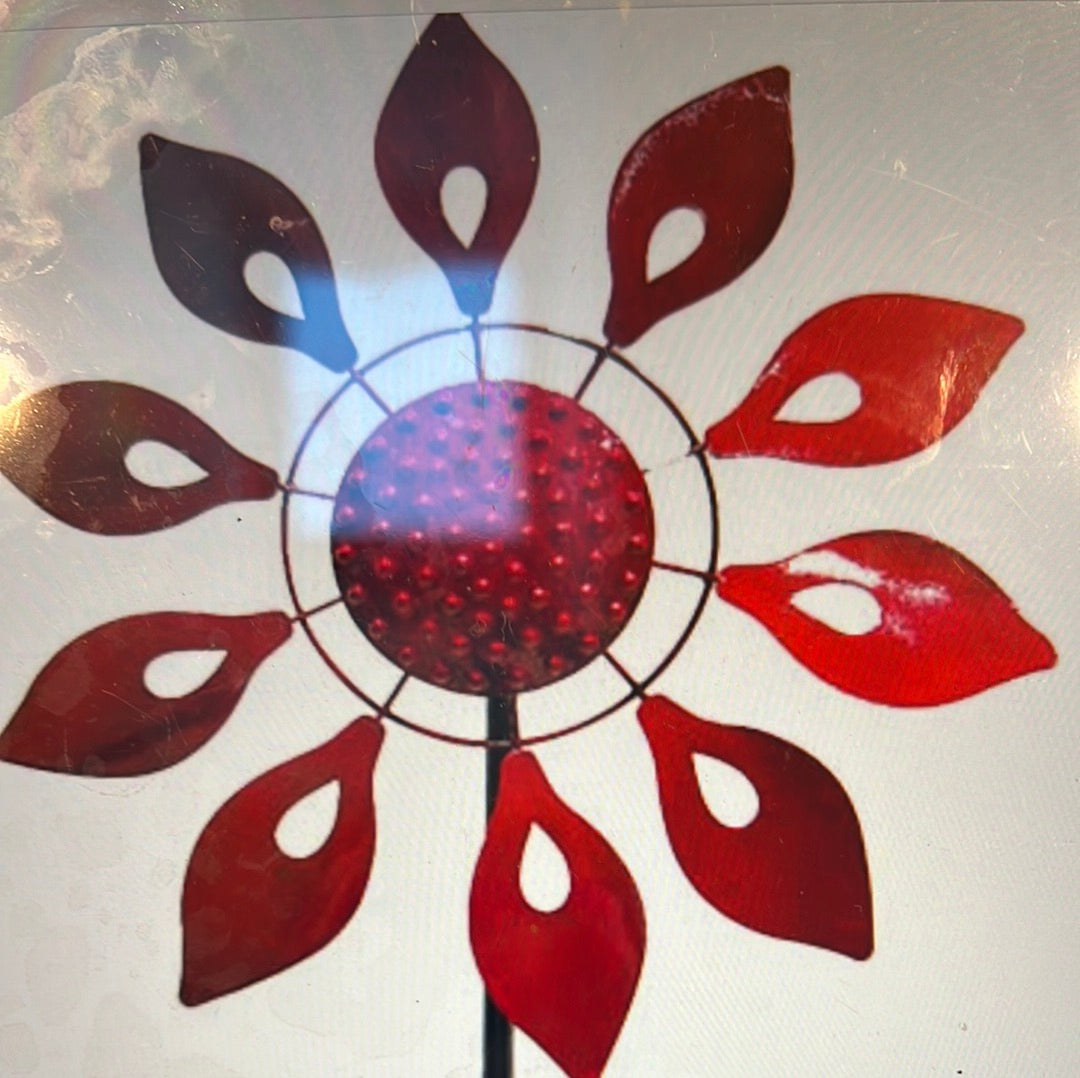   New Ruby Red Dahlia Wind Spinner