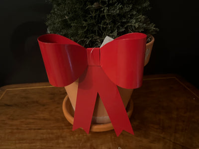  Metal Red Bow Pot Sitter