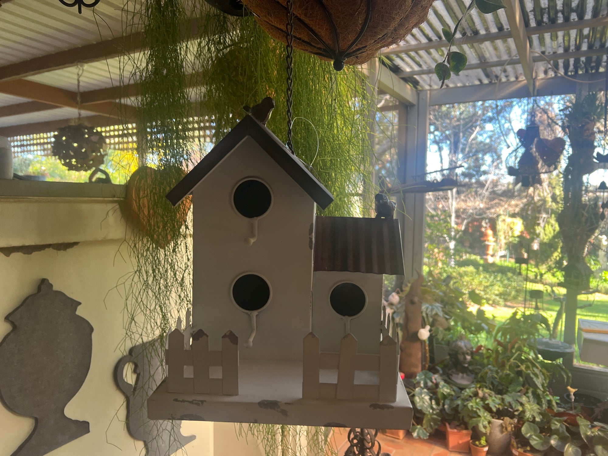   Hanging Two Storey Metal Birdhouse