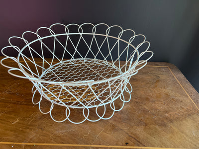  White Wire Basket - Table