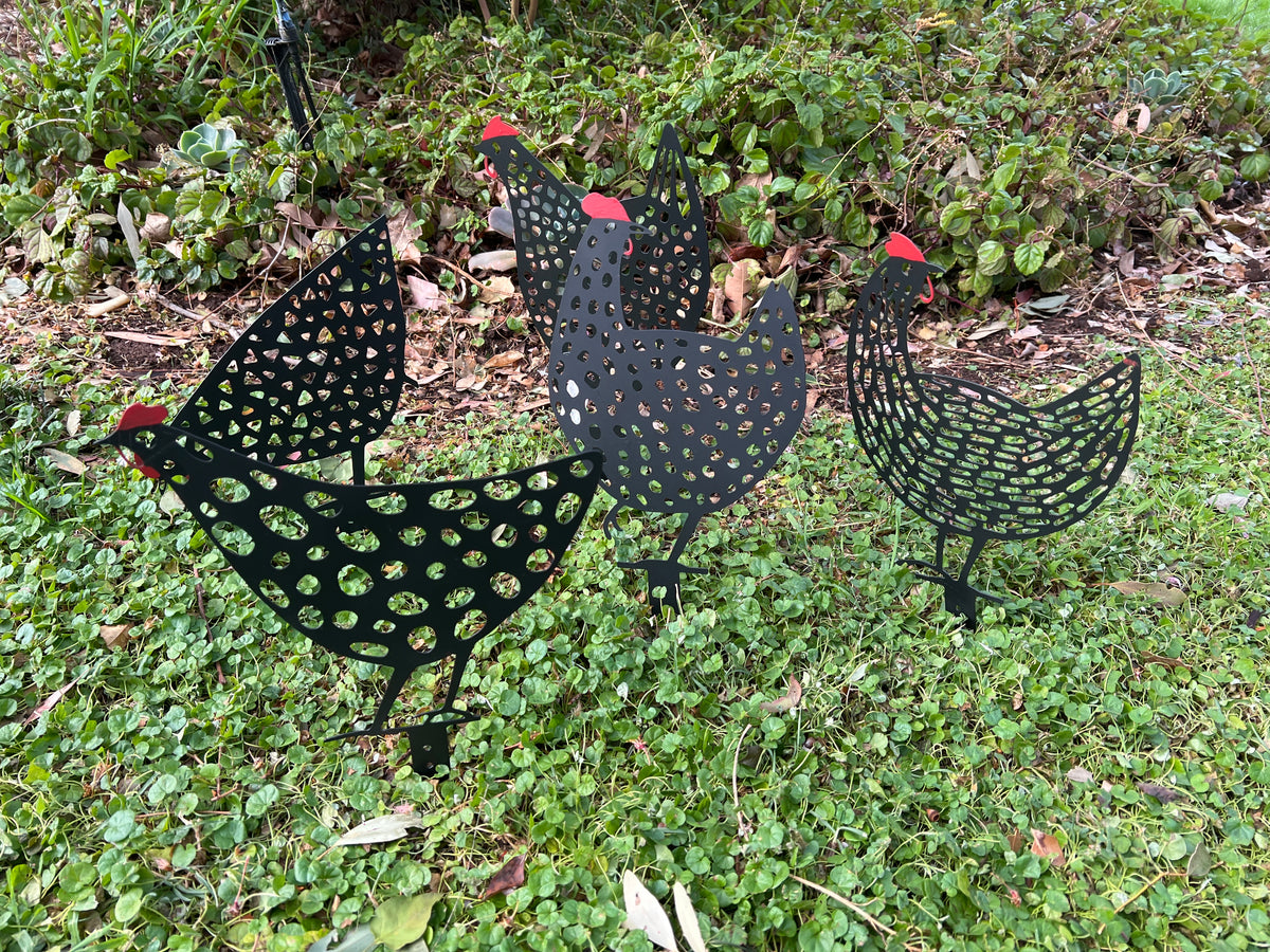  Set of 5 Black Hen Stakes