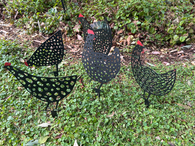  Set of 5 Black Hen Stakes