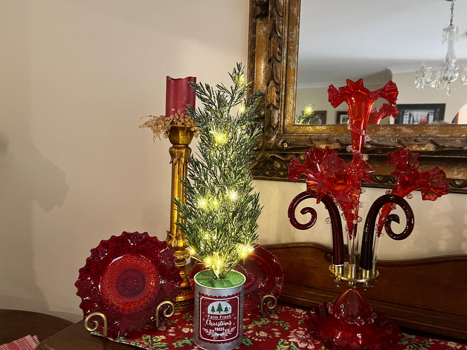  Farm Fresh Christmas Tree in Tin - LED Lights