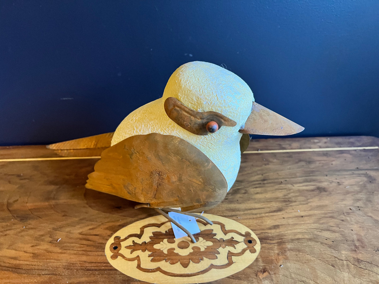  Large Rust Poly Resin and metal Kookaburra