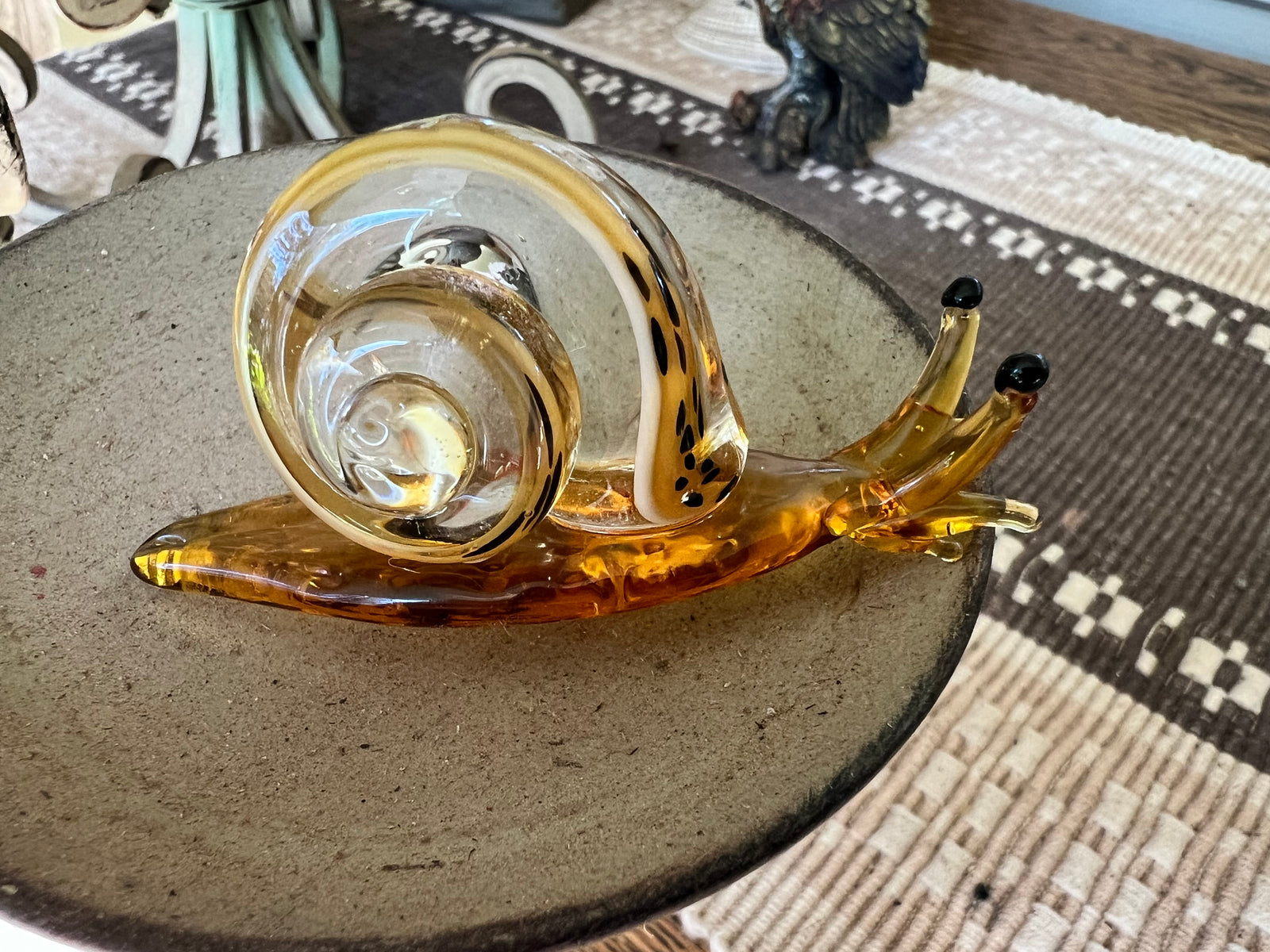  Amber glass snail