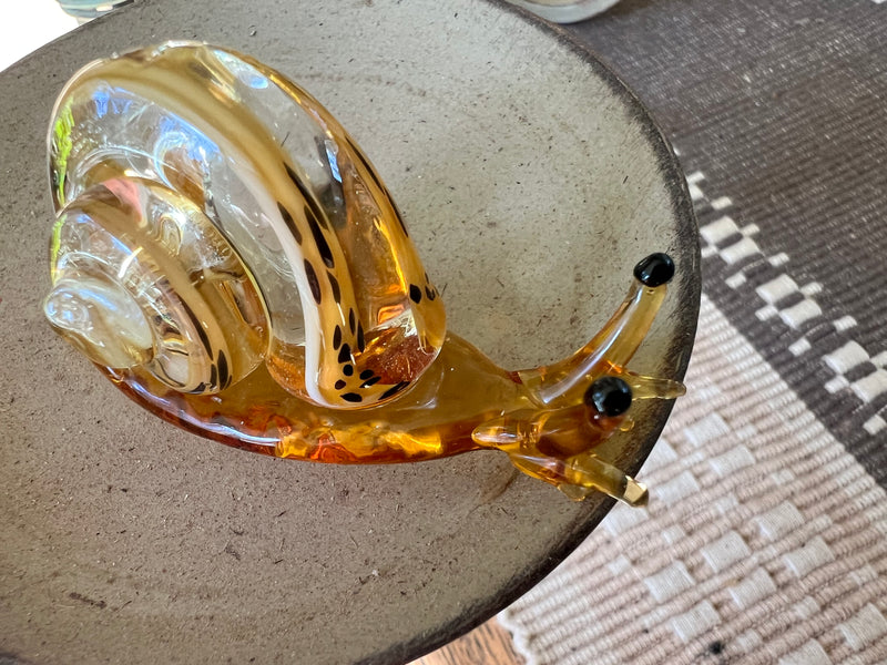  Amber glass snail