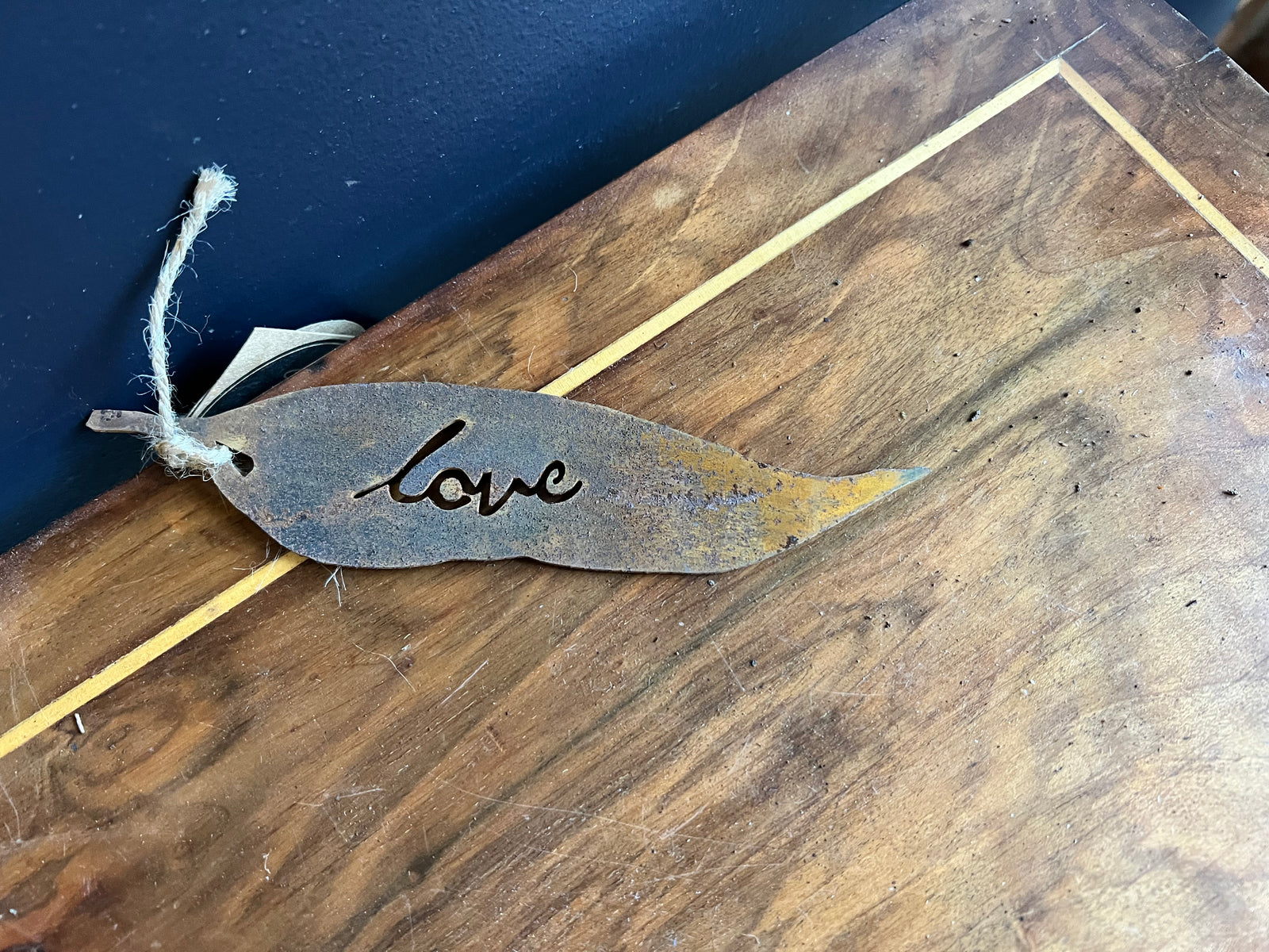  Corten Steel Gum Leaf Tag - LO