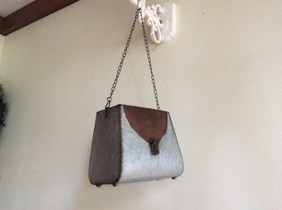  Galvanised Rust handbag Planter with chain