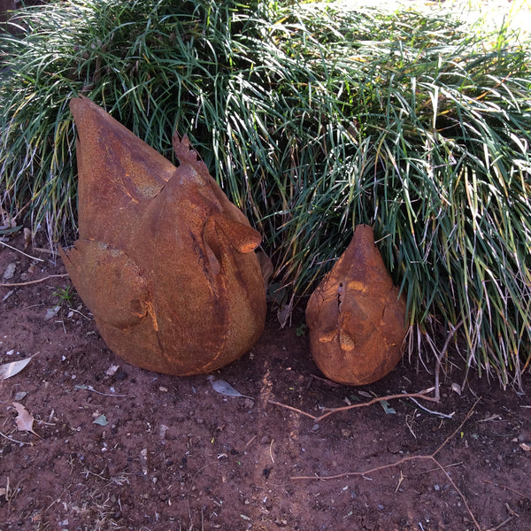 Rustic Garden Art - Fat Chook Set - Faeren Designs