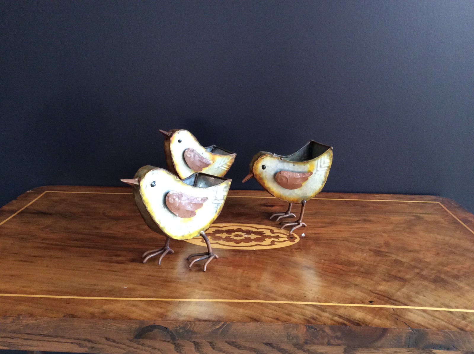  Galvanised Rust Bird Planter