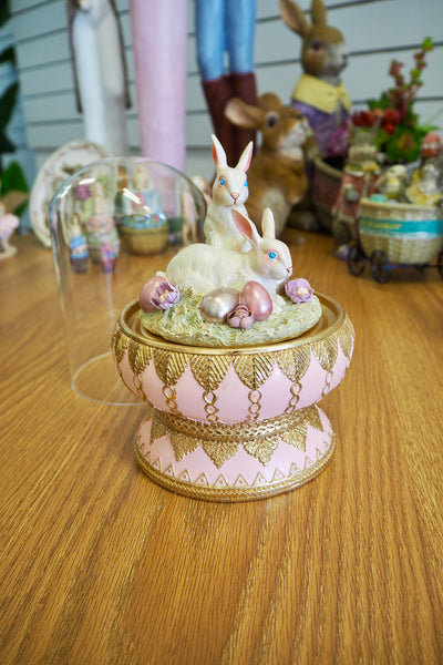  Easter Decorations - Rabbit In Cloche