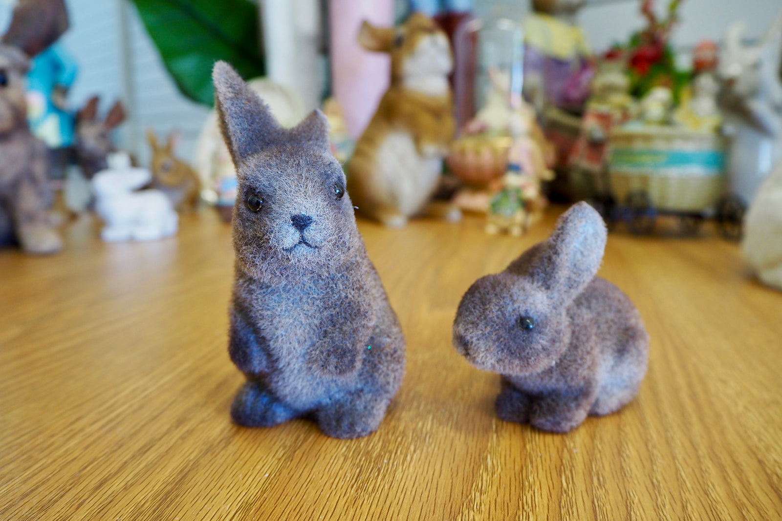  Easter Decorations - Pair Foam Brown Rabbits
