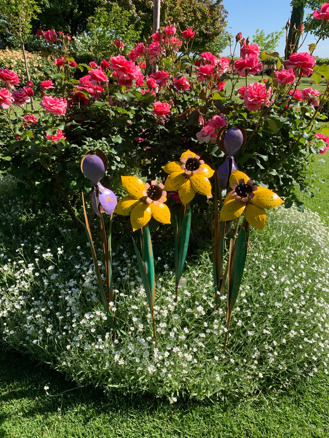  Colourful Metal Garden Art - Purple Iris