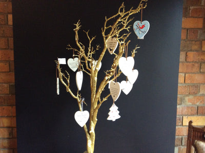  Hanging Ceramic Off White Heart with saying