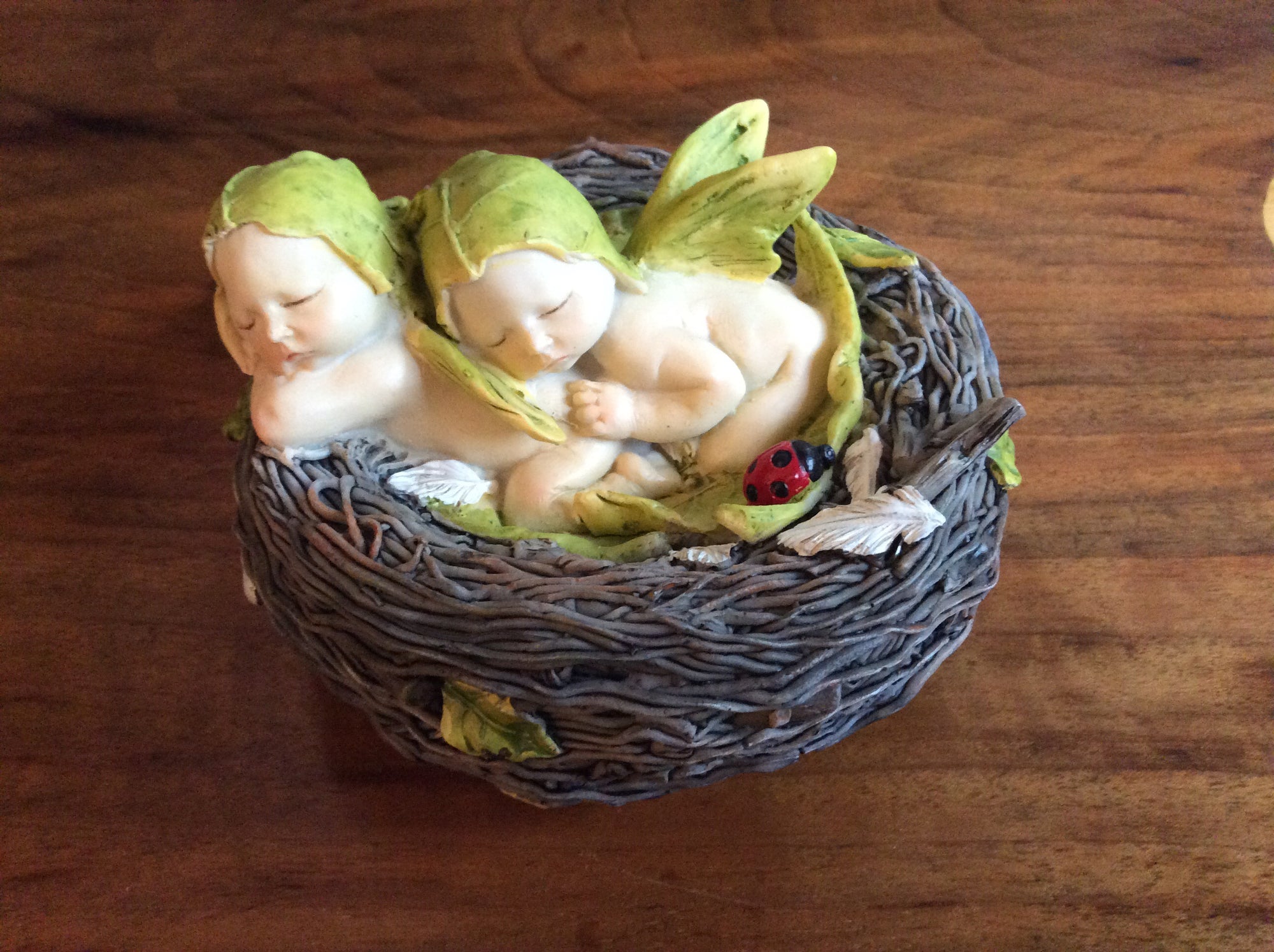   Resin -ceramic Babies of the Forest - Snuggling