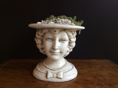  30cm Lady Hat Planter - Fibre Clay