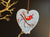  Hanging Christmas Ceramic  Heart with Red Bird