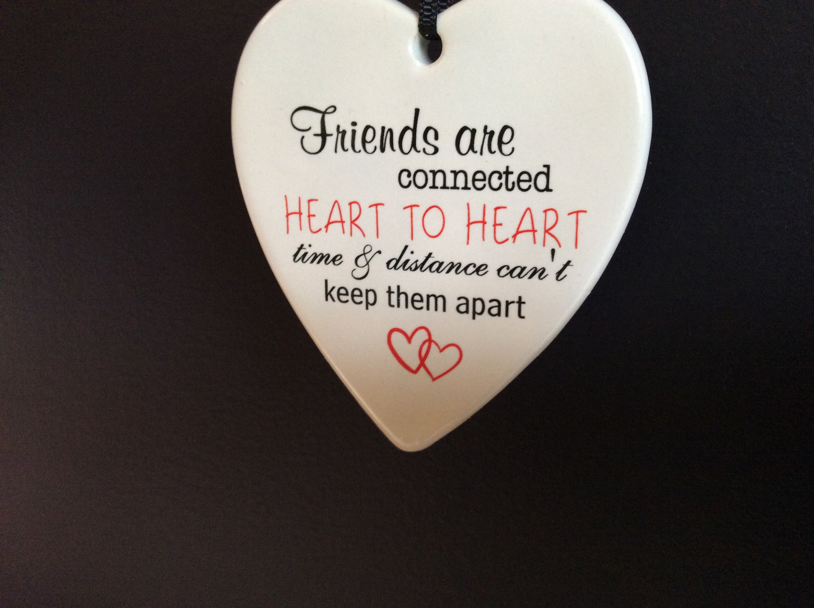 Hanging Ceramic Off White Heart with saying