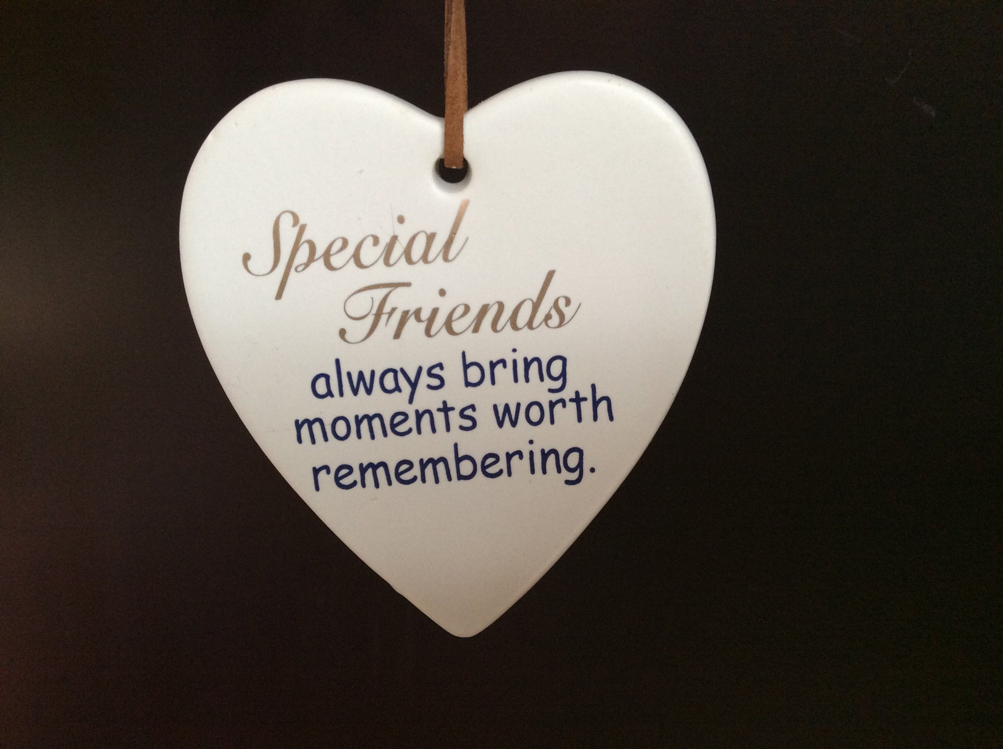   Hanging Ceramic Off White Heart with saying