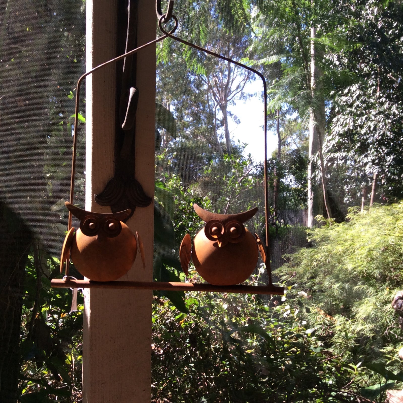  Rustic Round Owls on Hanger