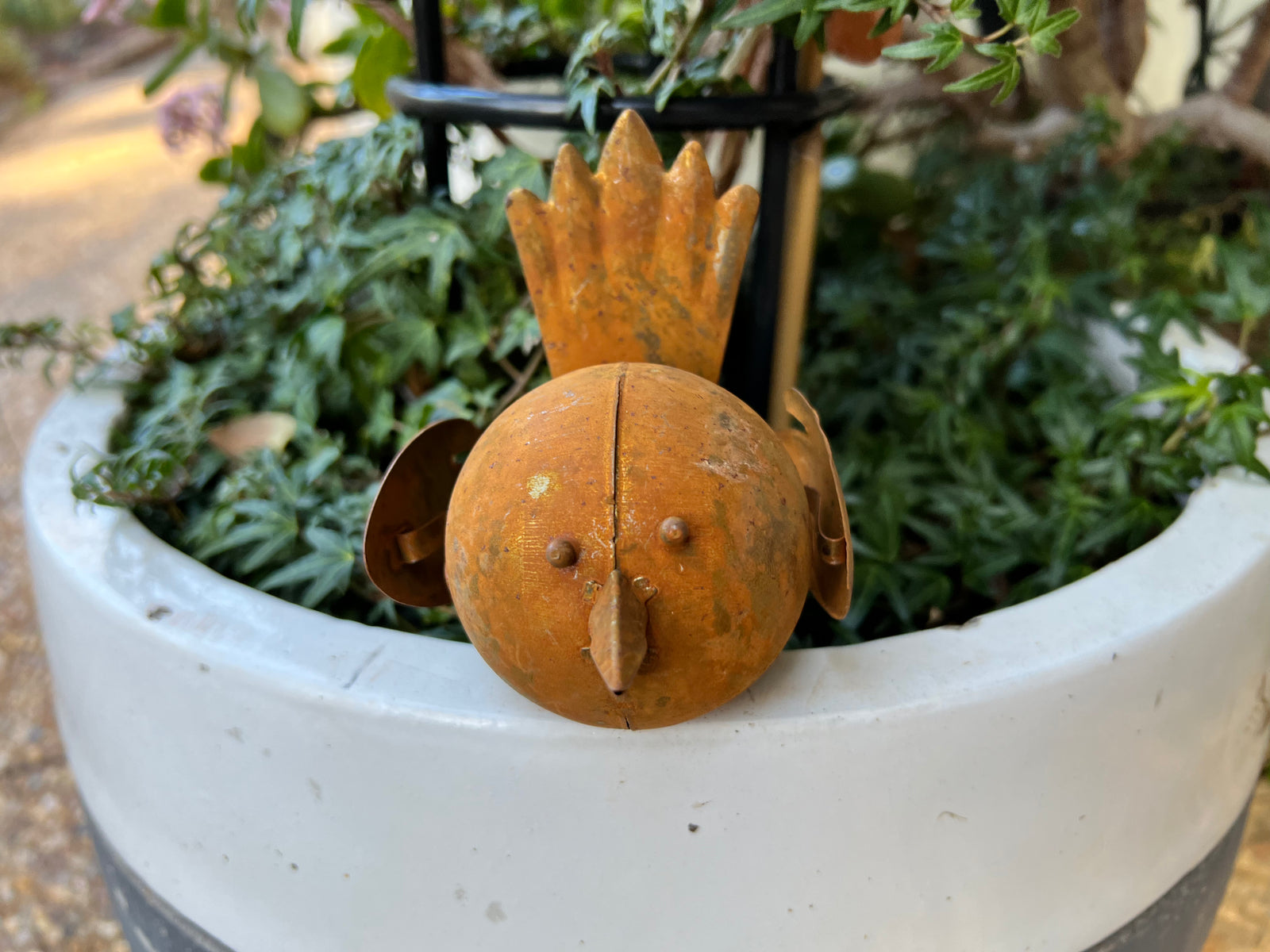  Tweety Pot Sitter Rust Small