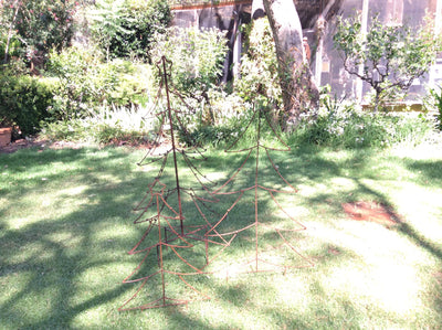  Large Rust 4 sided 3 Dimensional tree