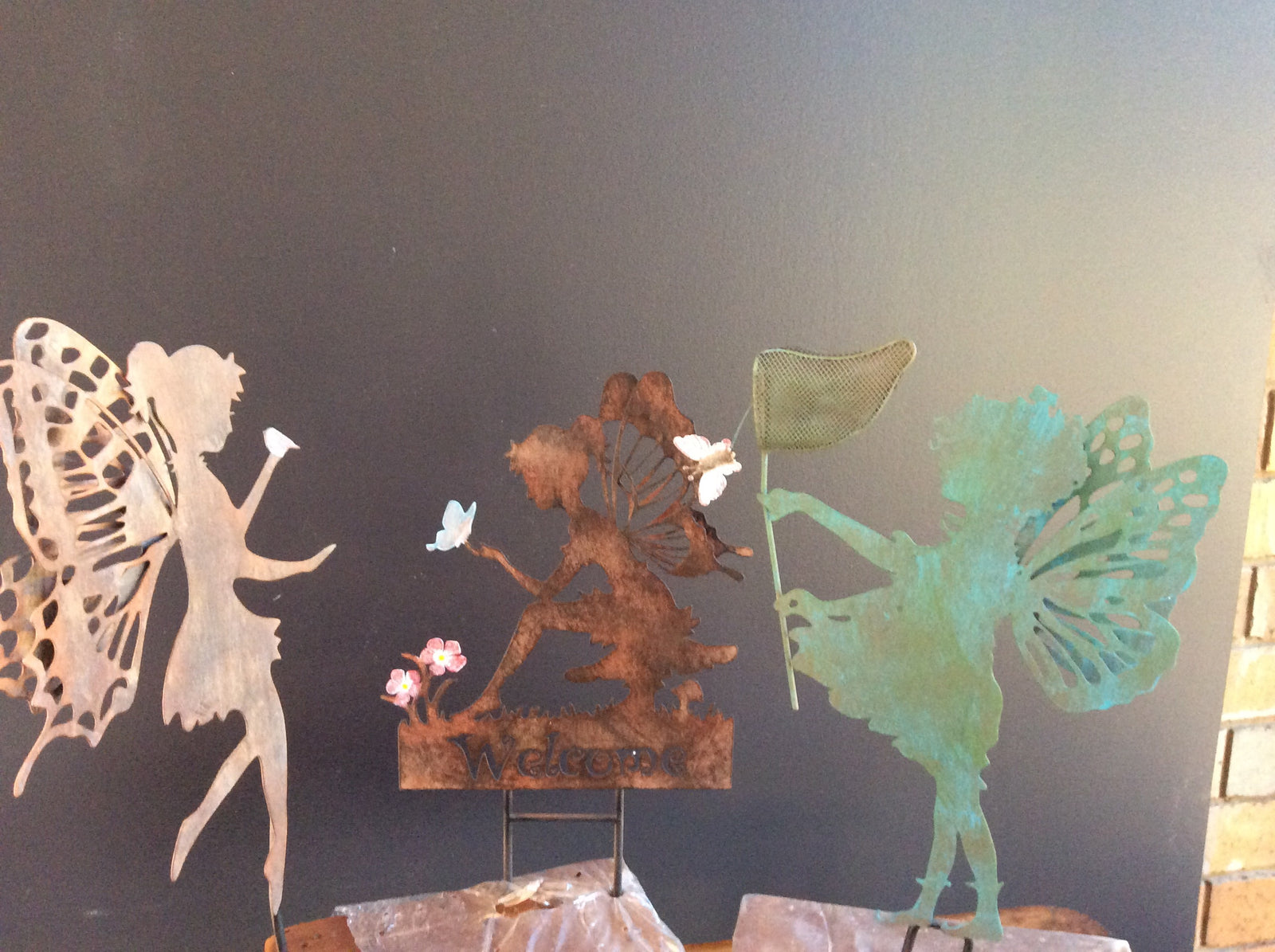  Set of Three Fairies on stakes