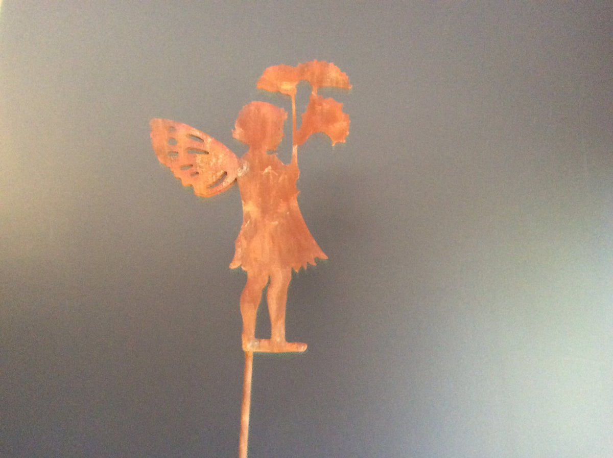  Rust Double winged Angel with flowers/leaves