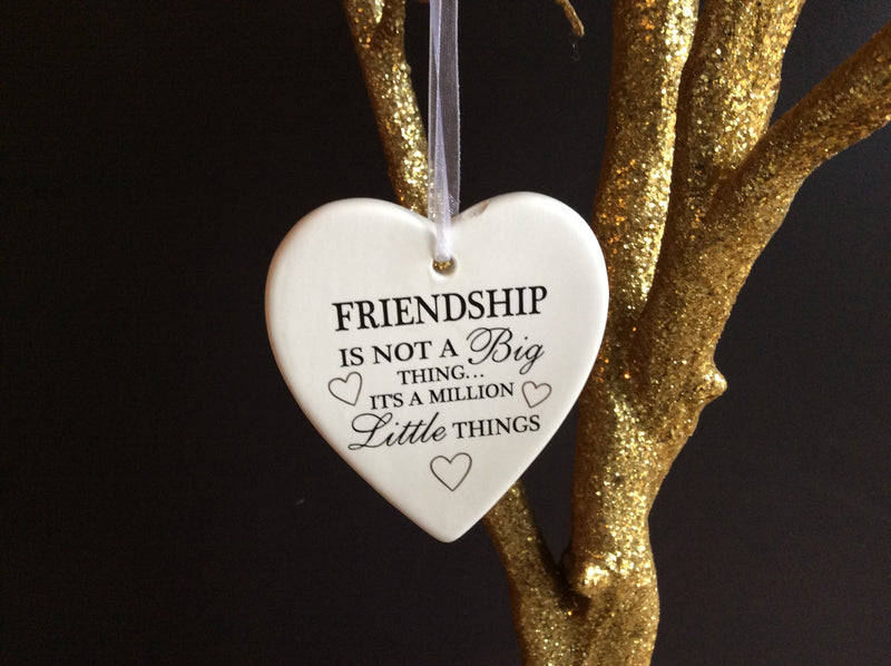  Hanging Ceramic Heart - Friendship