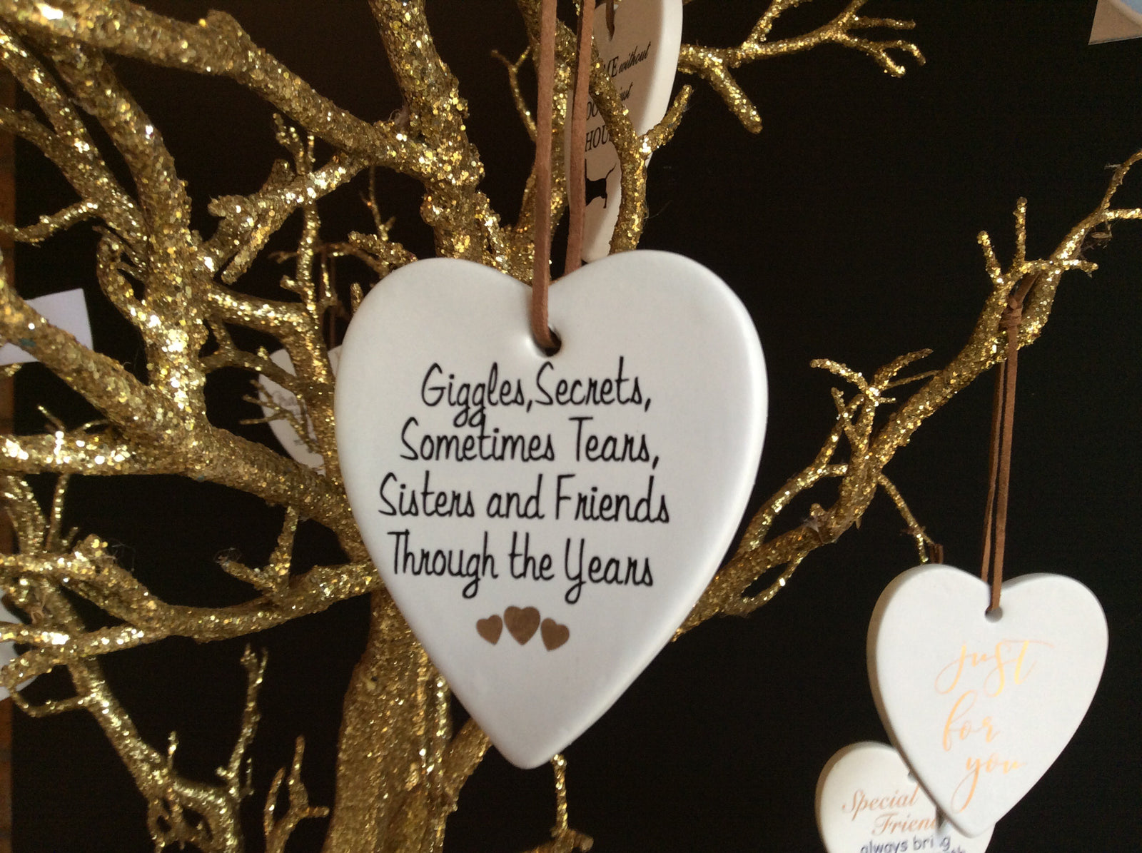  Hanging Ceramic Off White Heart with saying