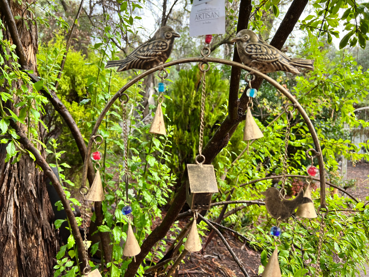  Hanging Arch Chime with Birds- Handcrafted