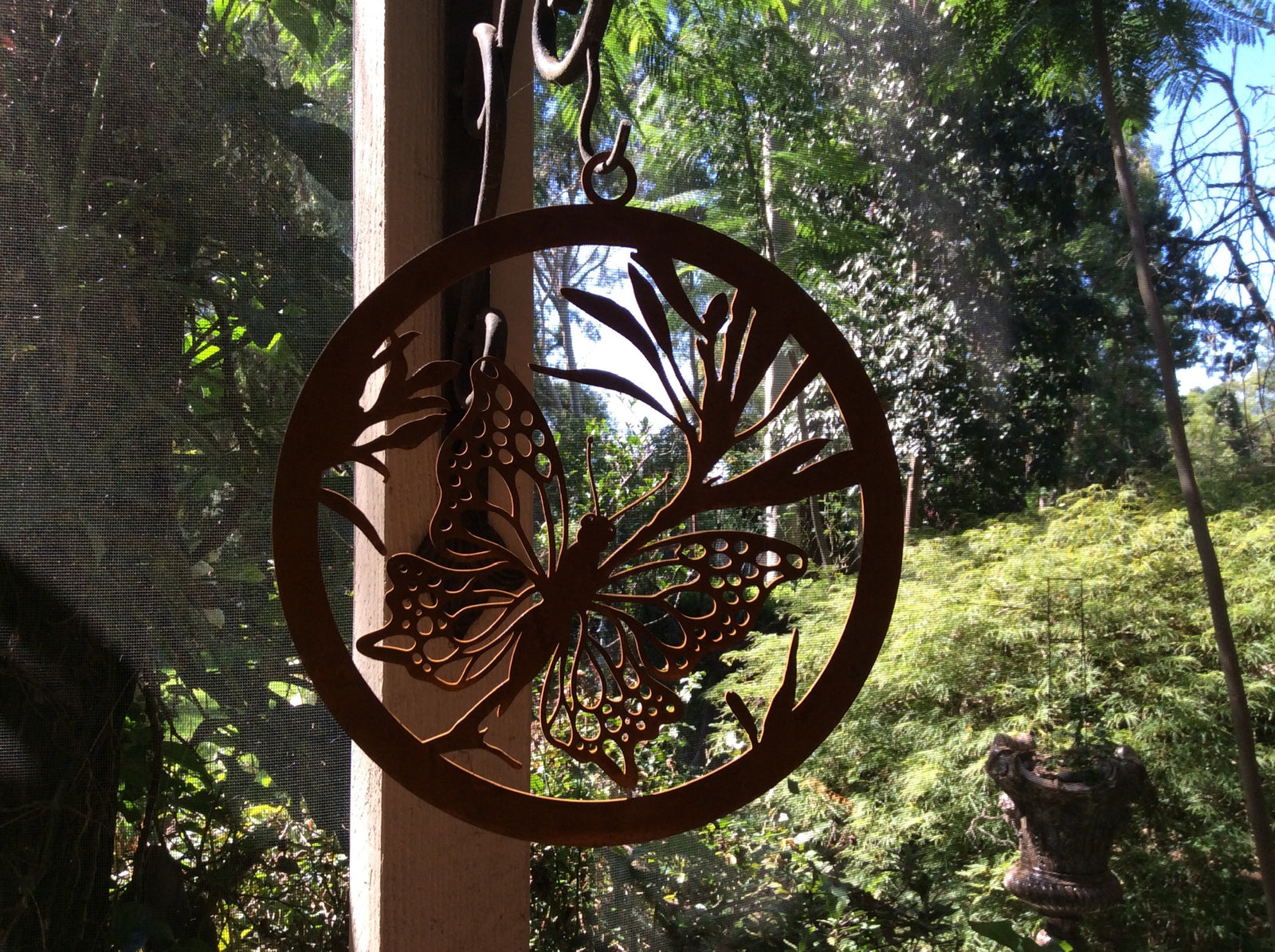  Single Ring Corten Steel Butterfly-B