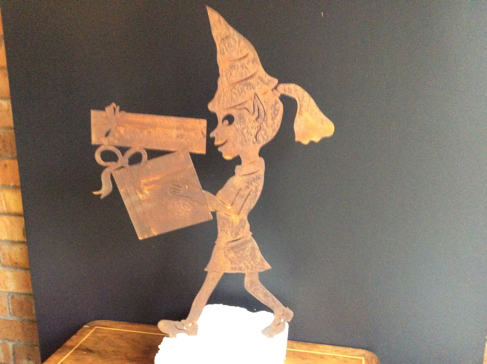  Rust Christmas Elf Girl Stake