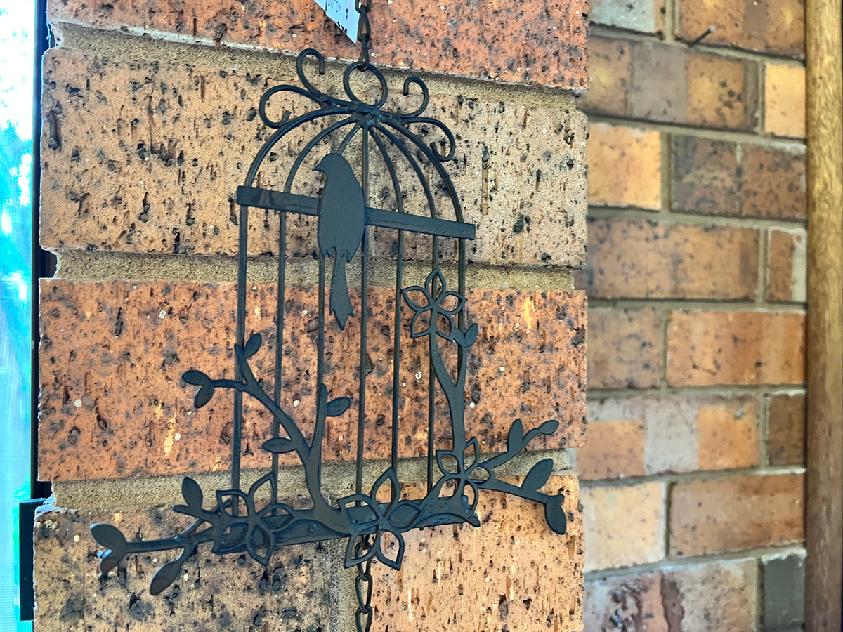  Hanging Birdcage with cast iron bell
