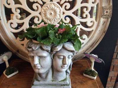  Classic Grecian Two -Faces Resin Planter