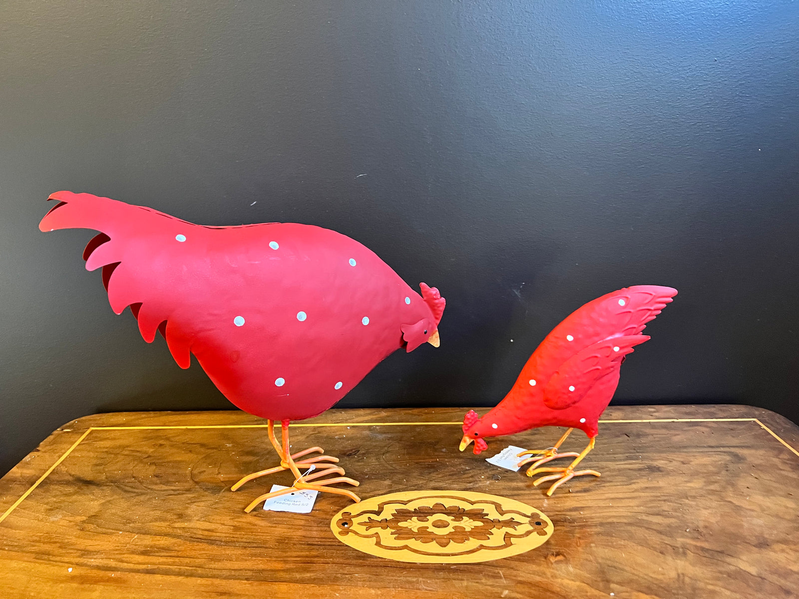  Chicken Feeding Red Set of 2