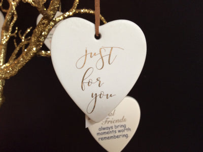  Hanging Ceramic Heart with saying