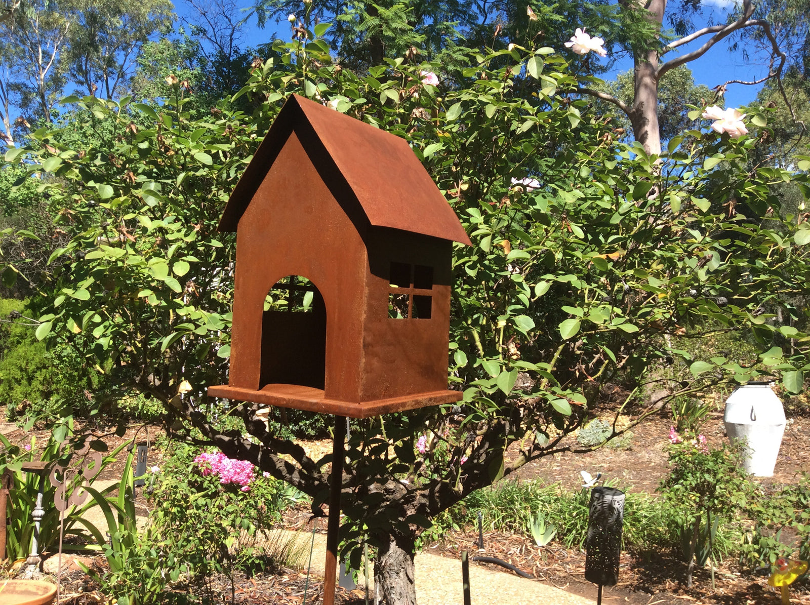  Rust Birdhouse Metal Stake