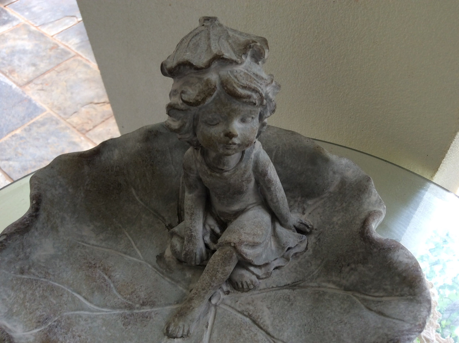  Girl on Lily Pad Bird Bath