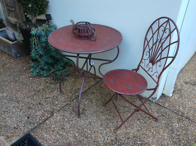  Federation Antique Red Round Metal Table