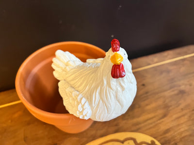  Chicken Pot sitter white - Large