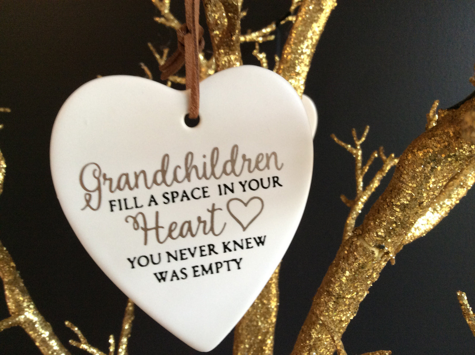  Hanging Ceramic Off white Heart with saying