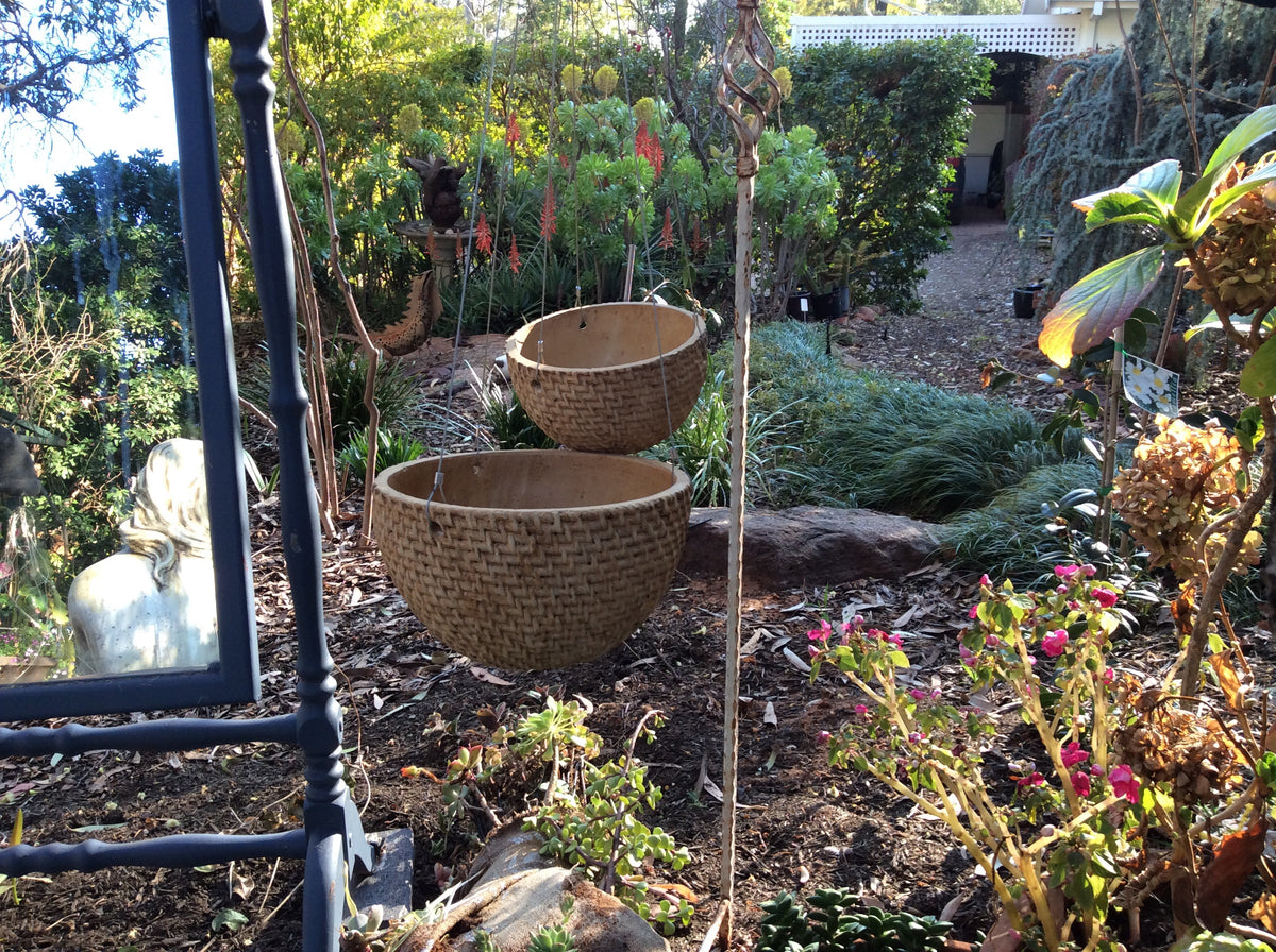  Set of Two Woven Style Planters