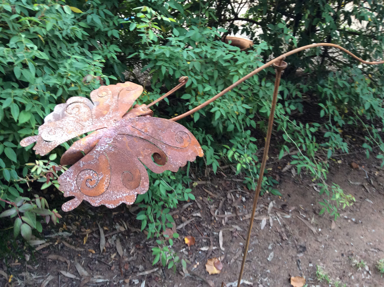  Rust Butterfly Stake balancing bar with glass ball