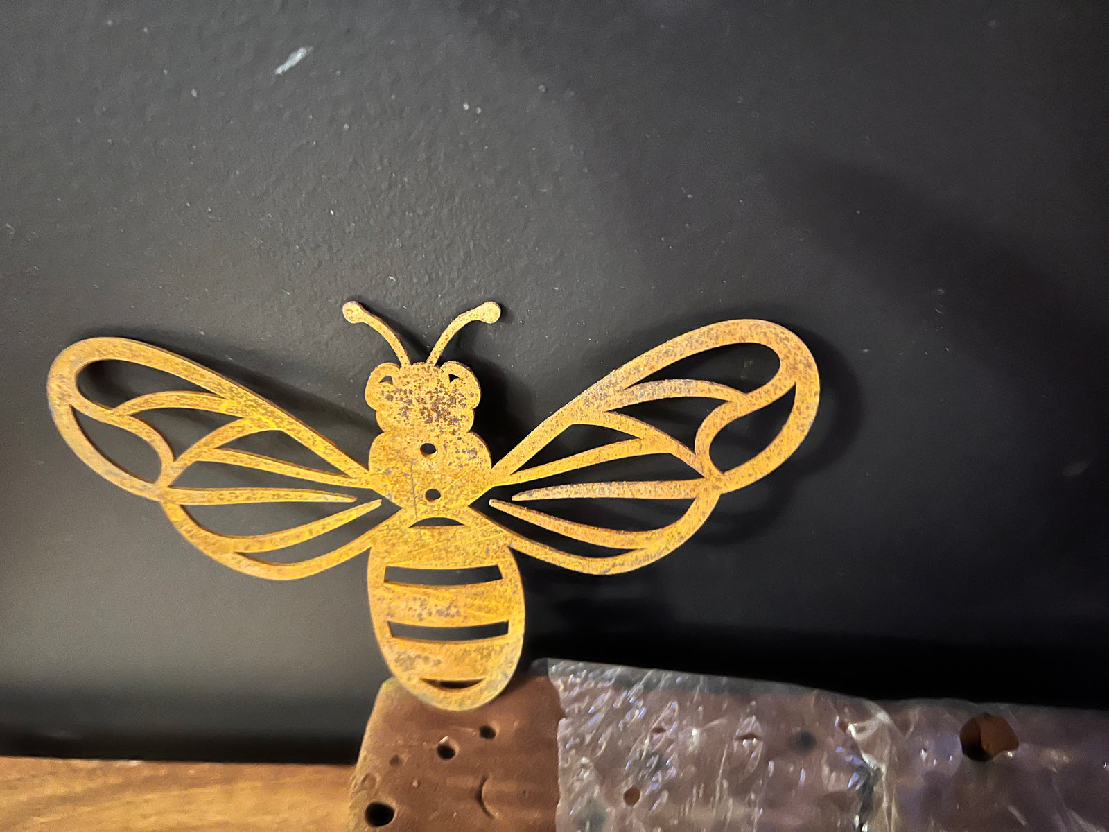  Cotten Steel - Rust Bee with holes- Large