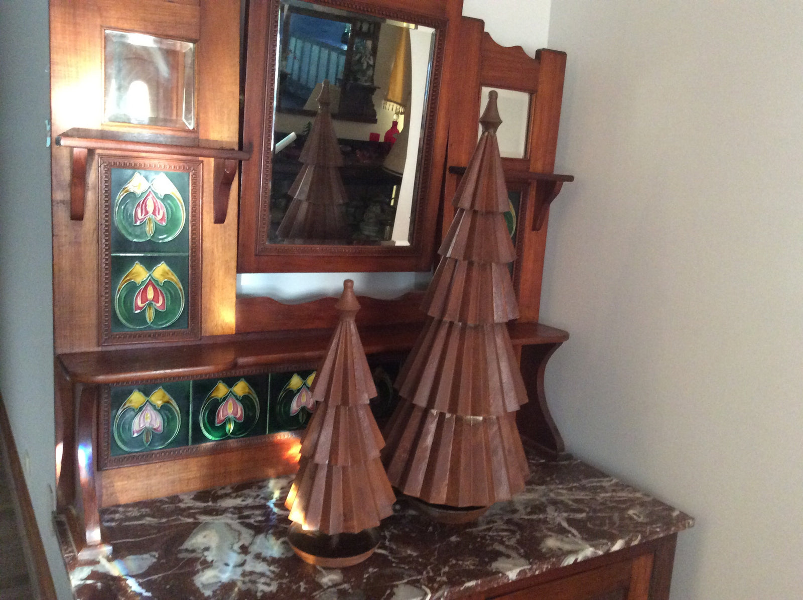  Metal rust large Christmas Tree set of 2