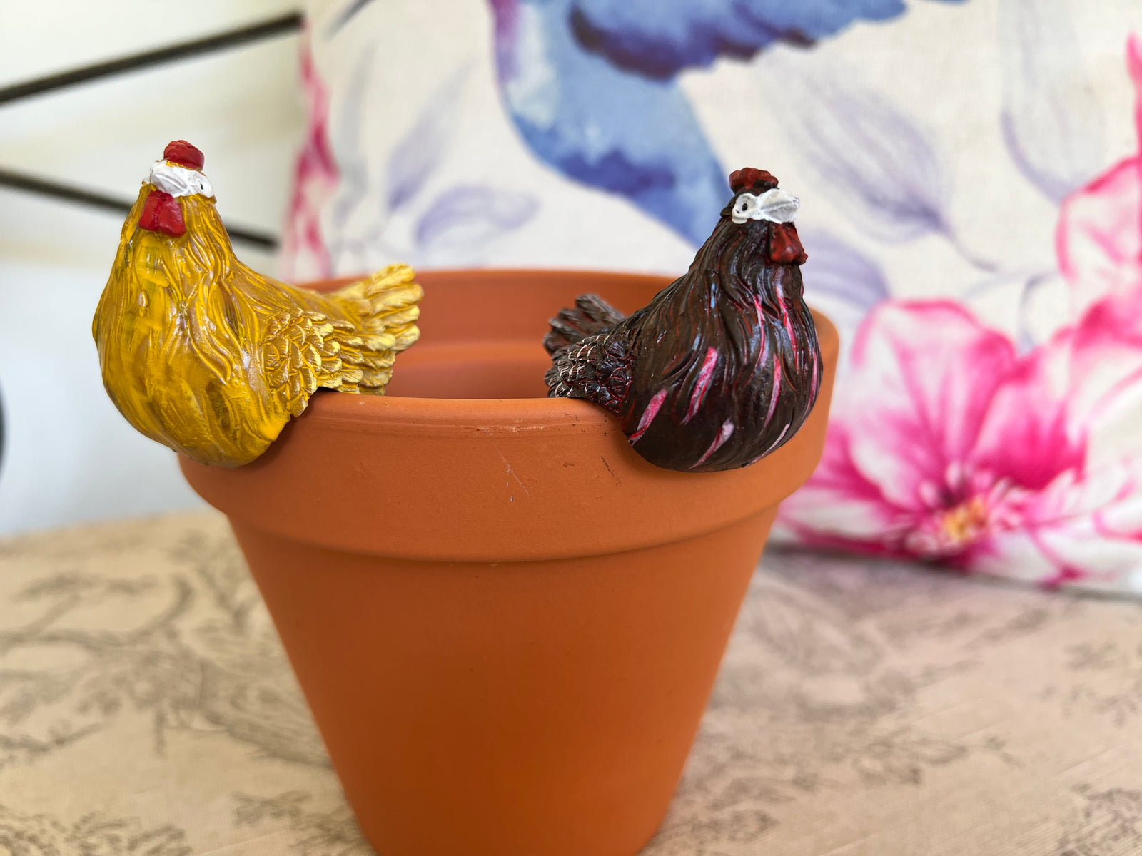  Colourful Chicken Pot Sitters - Small