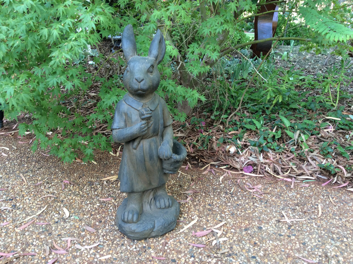 Mrs Rabbit - Rusted Iron Garden Statue